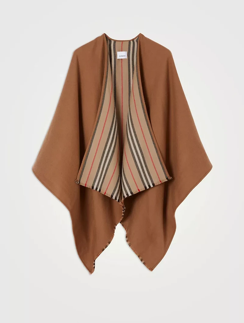 Icon Stripe Wool Reversible Cape