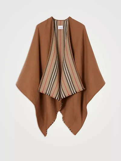 Icon Stripe Wool Reversible Cape