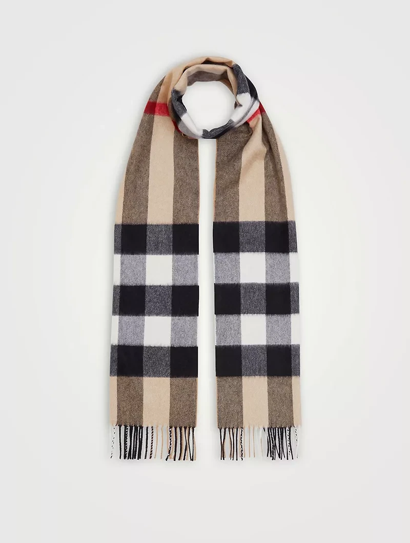 Check Cashmere Scarf