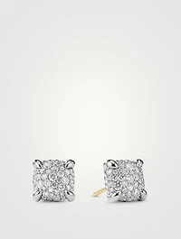 Chatelaine® Stud Earrings In Sterling Silver With Pavé Diamonds