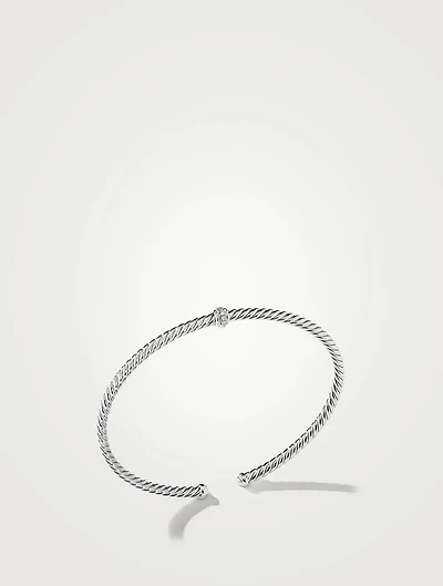 Cablespira® Station Bracelet 18k White Gold With Pavé Diamonds