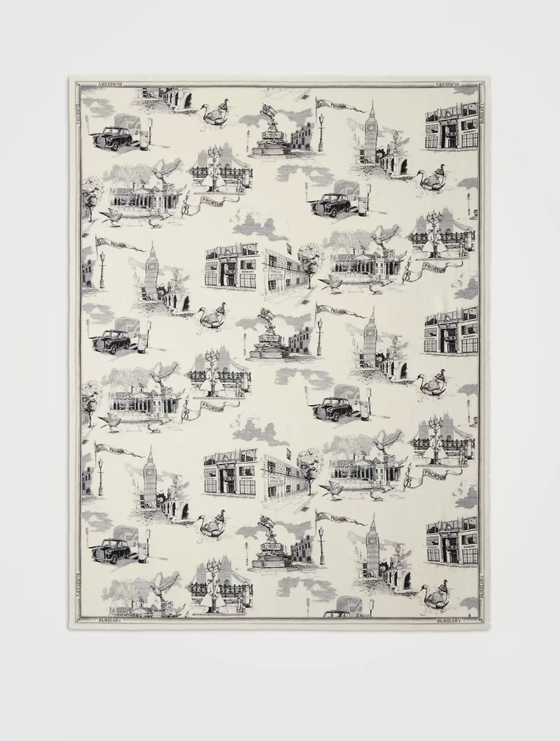 London Landmarks Wool Silk Scarf