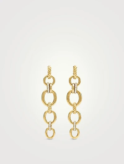 Dy Mercer® Linked Drop Earrings In 18k Yellow Gold With Diamonds, 68mm