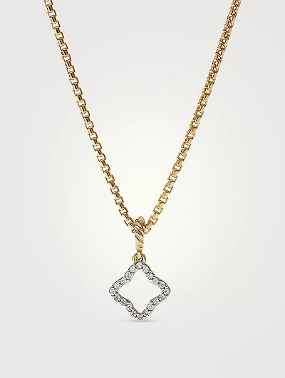Quatrefoil Amulet In 18k Yellow Gold With Pavé Diamonds