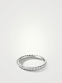 Cable Collectibles® Stack Ring 18k White Gold With Pavé Diamonds
