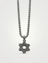 Cable Star Of David Amulet In Sterling Silver