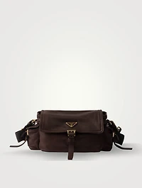 Medium Prada Explore Nappa Leather Shoulder Bag With Flap