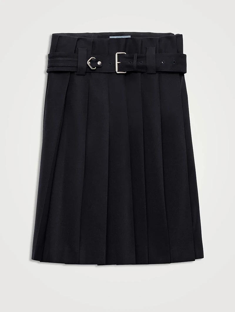 Pleated Gabardine Skirt
