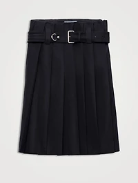 Pleated Gabardine Skirt
