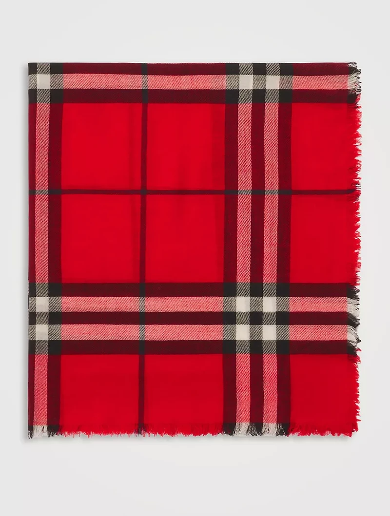 Check Wool Scarf