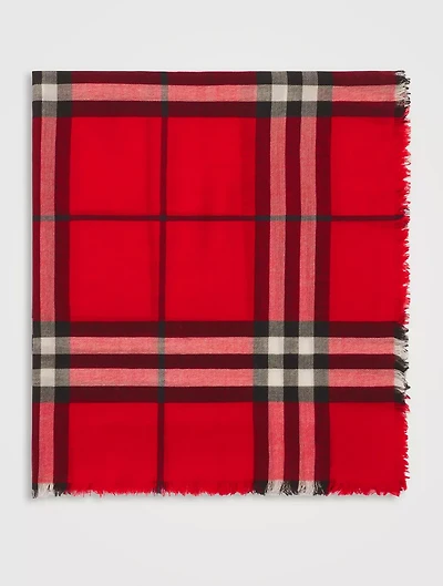Check Wool Scarf