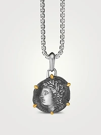 Virgo Amulet In Sterling Silver With 18k Yellow Gold