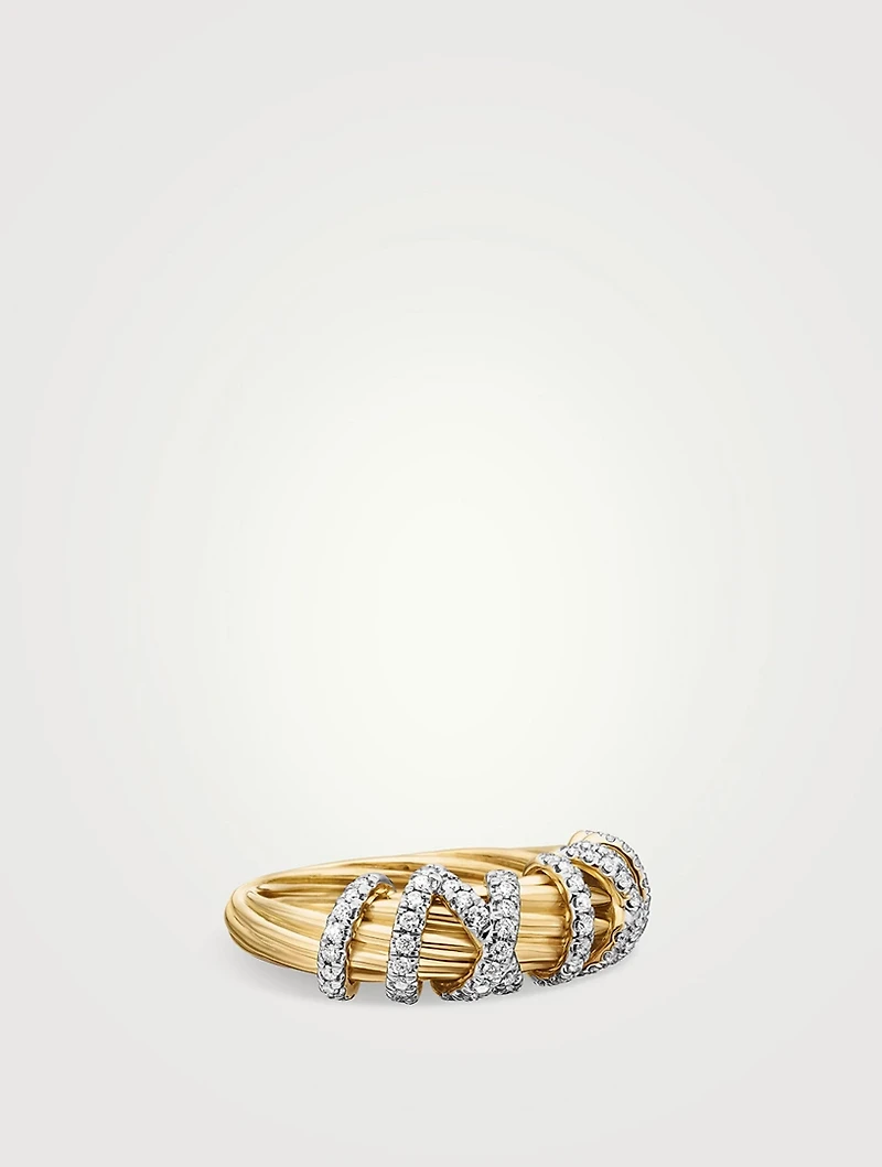 Helena Ring 18k Yellow Gold With Diamonds, 7.7mm