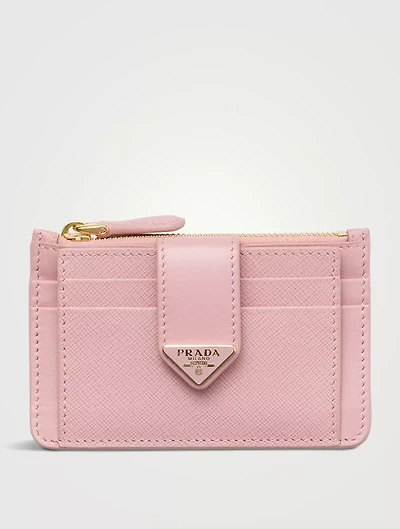 Saffiano And Smooth Leather Card Holder