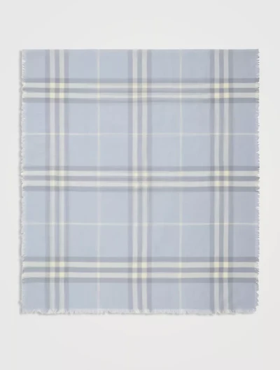 Wide Check Wool Scarf