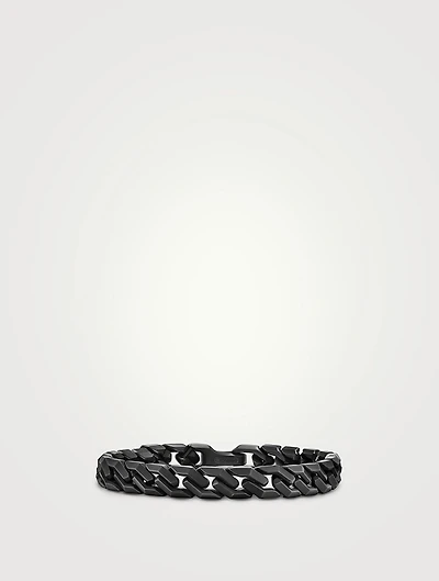 Curb Chain Angular Link Bracelet Black Titanium, 8.7mm