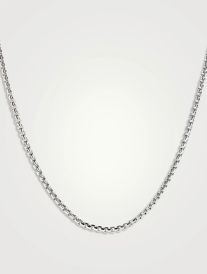 Box Chain Slider Necklace In 18k White Gold, 1.7mm