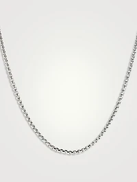 Box Chain Slider Necklace In 18k White Gold, 1.7mm