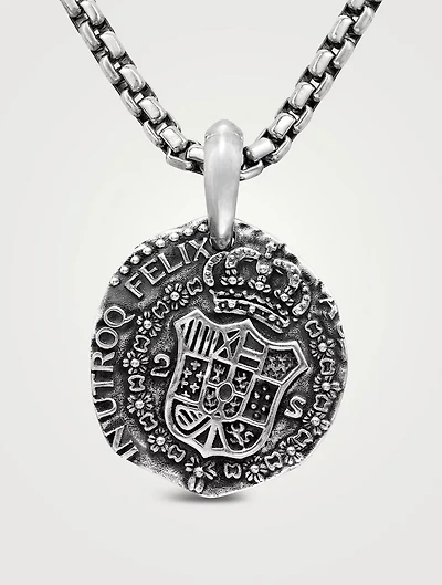 Shipwreck Coin Amulet  In Sterling Silver, 30mm