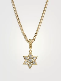 Star Of David Pendant In 18k Yellow Gold With Diamonds
