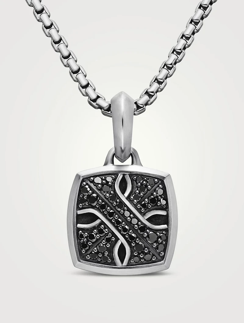 Armory® Amulet In Sterling Silver With Black Diamonds, 28.3mm