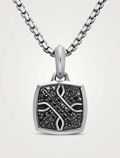 Armory® Amulet In Sterling Silver With Black Diamonds, 28.3mm
