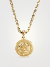 Cancer Amulet In 18k Yellow Gold With Diamonds