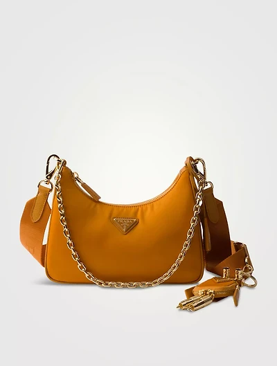 Prada Re-edition 2005 Re-nylon And Saffiano Leather Bag With Charm