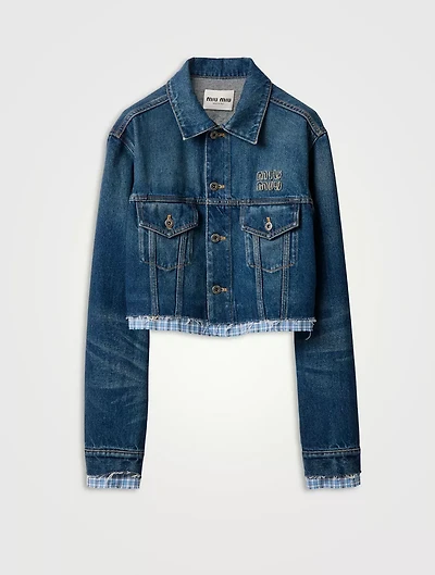 Washed Denim Blouson Jacket