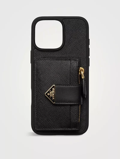 Saffiano Leather Case For Iphone 16 Pro Max