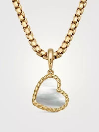 Dy Elements® Heart Amulet In 18k Yellow Gold With Mother Of Pearl