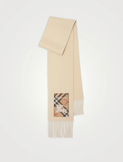 Check Label Cashmere Scarf