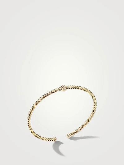 Cablespira® Station Bracelet 18k Yellow Gold With Pavé Diamonds
