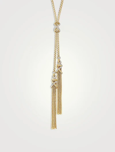 Helena Tassel Necklace In 18k Yellow Gold With Pavé Diamonds
