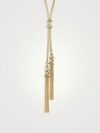 Helena Tassel Necklace In 18k Yellow Gold With Pavé Diamonds