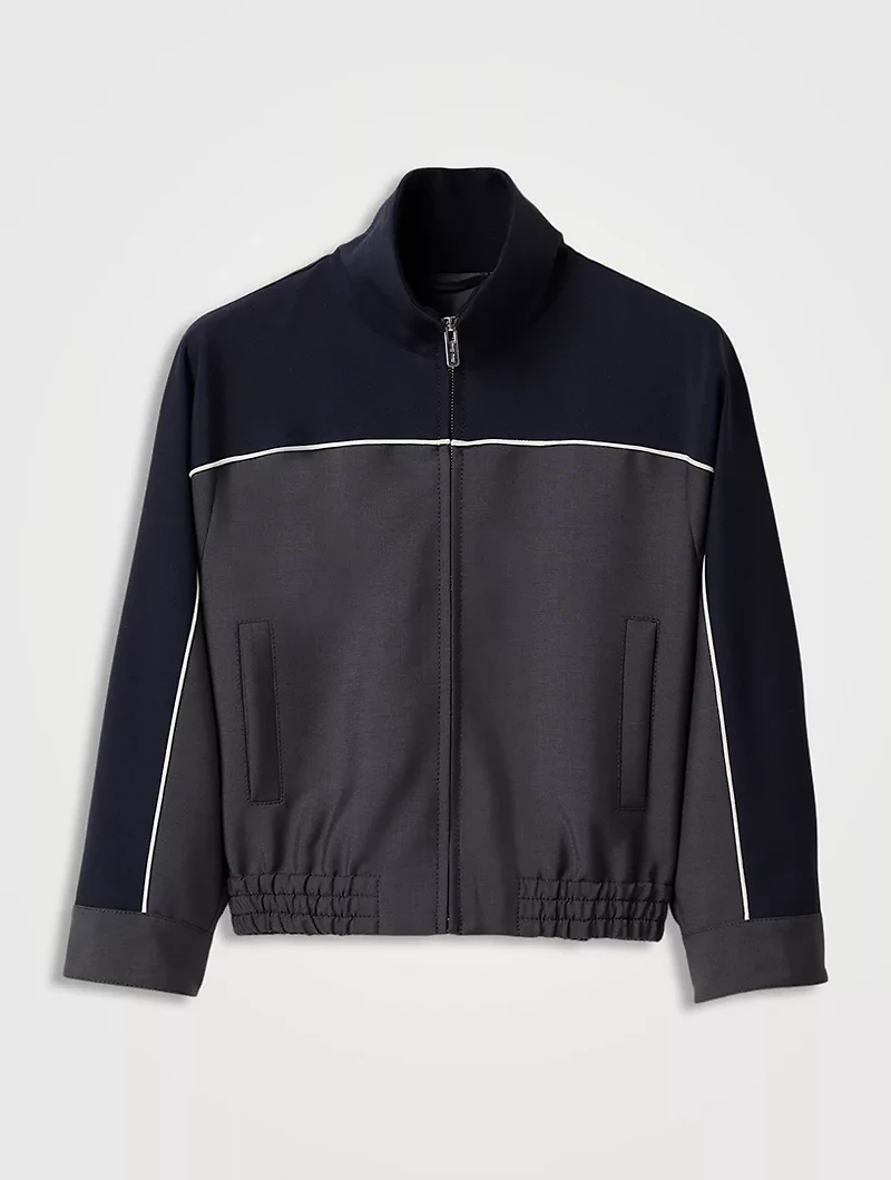 Kid Mohair Zipper Blouson Jacket