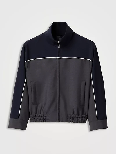 Kid Mohair Zipper Blouson Jacket