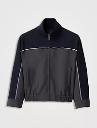 Kid Mohair Zipper Blouson Jacket