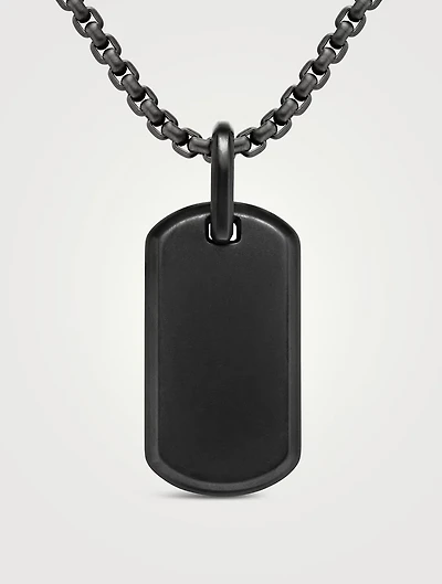 Chevron Tag In Black Titanium, 27mm