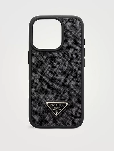 Saffiano Leather Case For Iphone 16 Pro