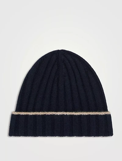 Cashmere Rib Knit Beanie