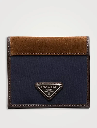 Re-nylon And Leather Wallet
