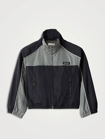 Technical Silk Zipper Blouson Jacket