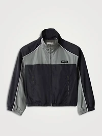 Technical Silk Zipper Blouson Jacket