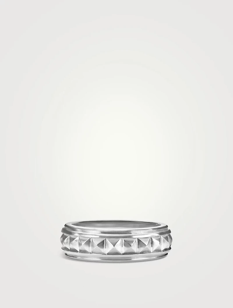 Pyramid Band Ring Sterling Silver, 8mm