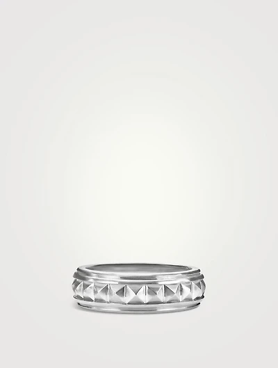 Pyramid Band Ring Sterling Silver, 8mm