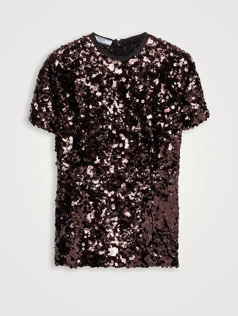 Embroidered Sequin Top
