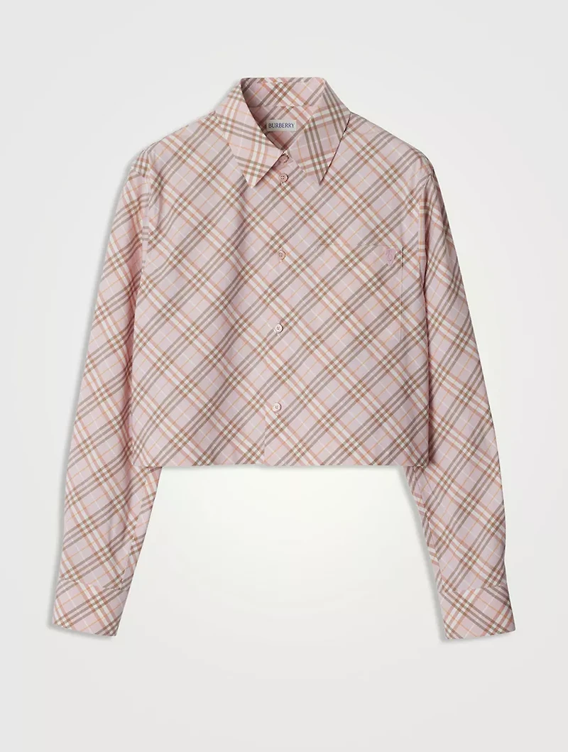Cropped Check Cotton Shirt
