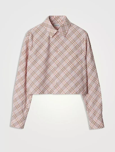 Cropped Check Cotton Shirt