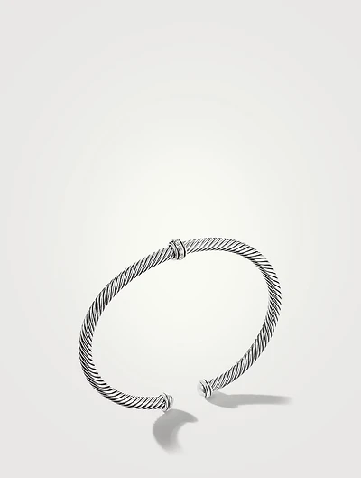 Cable Classics Center Station Bracelet Sterling Silver With Pavé Diamonds